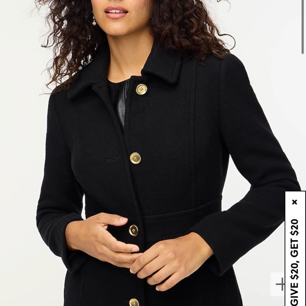 JCrew Wool Blend Black Coat